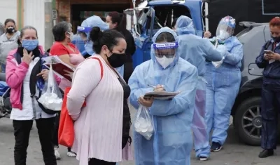 Toma de pruebas aleatorias de Covid-19 en Bogotá.