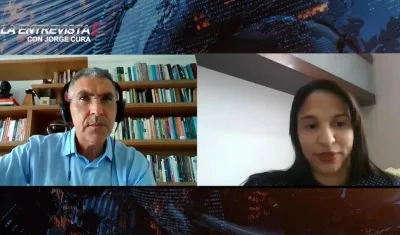 La Personera (e) Angélica Ávila, durante La Entrevista con Jorge Cura.