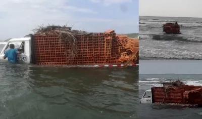 Camión accidentado en Salgar.