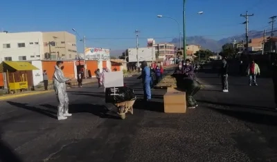La protesta en Cochabamba.