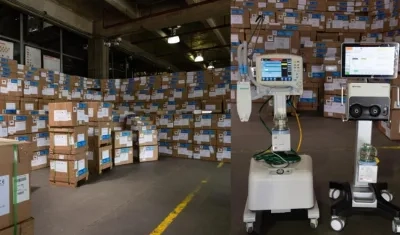 Los ventiladores que llegaron este sábado.