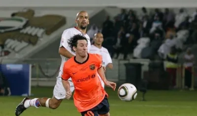Lionel Messi y Juan Sebastián Verón.