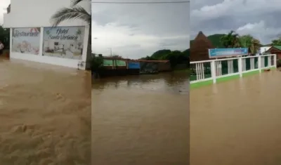 La zona inundada en la Vía al Mar.
