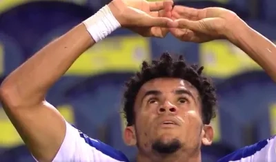 La celebración de Luis Díaz.