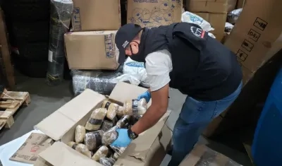 Droga incautada en Galapa.