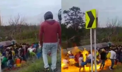 Momento de la explosión.