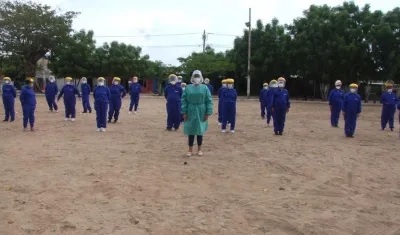 Instalación del megacerco sanitario.