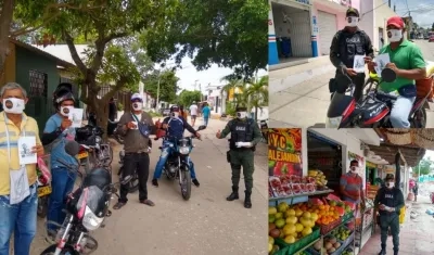 Entrega de tapabocas en Baranoa.