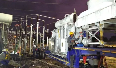 Trabajos de recuperación en la subestación Valledupar.