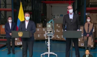 Presidente Duque recibe ventiladores de Países Bajos.