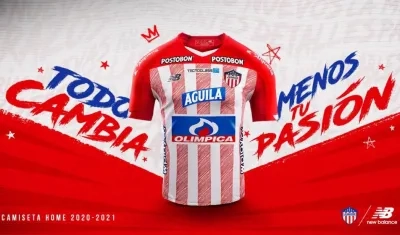 La nueva camiseta de Junior.