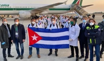 Los médicos cubanos en Italia.