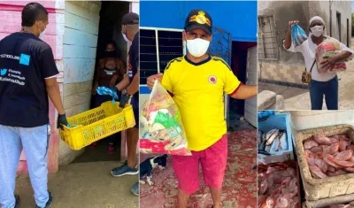 Mercado y pescado entregado por Tecnoglass en Tasajera.