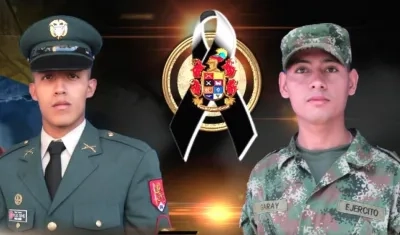 Cabo Tercero Luis David Gómez Chávez y el Soldado Profesional Carlos Alberto Garay Cáceres.