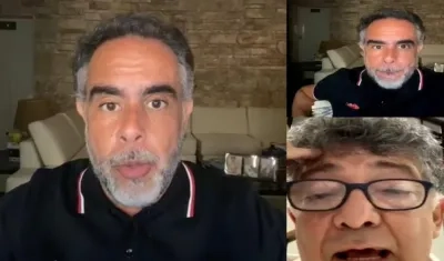 El senador Armando Benedetti y José Accini.