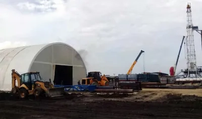 Campamento instalado en Martillo por Hocol, compañía filial de Ecopetrol. 