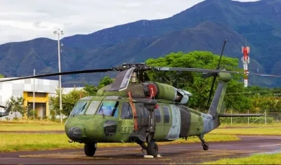 Foto del helicóptero accidentado.