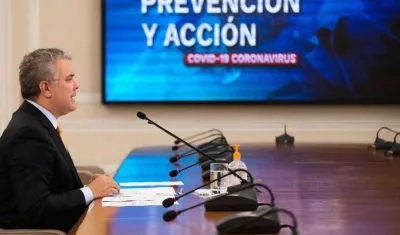 El Presidente Iván Duque expresando condolencias por los militares fallecidos.