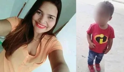 Angeli Pineda y su pequeño hijo.