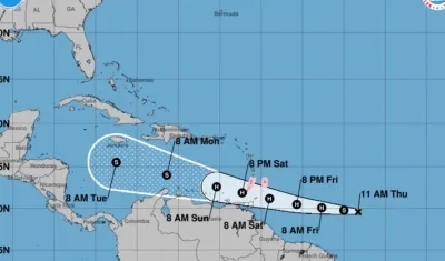 Trayectoria de la Tormenta Tropical 'Gonzalo'.