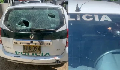 Una patrulla afectada en medio de la asonada.