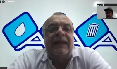 Guillermo Peña, Gerente de la Triple A, durante la rueda de prensa virtual.