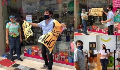 El Alcalde rompió el aviso para dar inicio a la reapertura de comercio en Riomar.