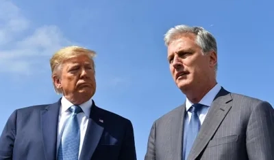 Presidente de EE.UU., Donald Trump, y Robert O'Brien, asesor de Seguridad Nacional.