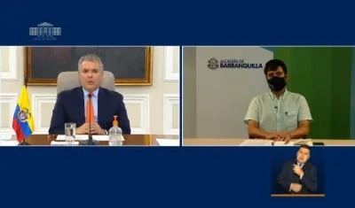 Presidente Iván Duque y Alcalde de Barranquilla Jaime Pumarejo