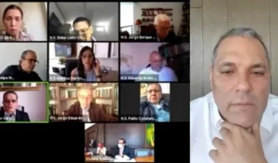 El congresista José David Name, en el debate de la Comisión Quinta del Senado al ICA.