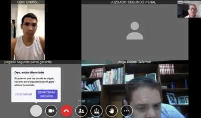 Imagen de la audiencia virtual de este miércoles.