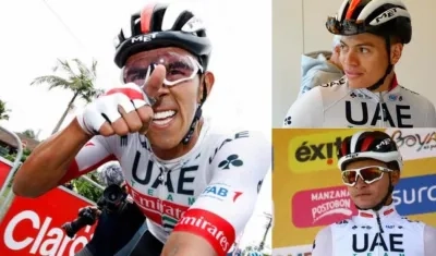 Sebastián Molano, Cristian Muñoz y Camilo Ardila, corredores.