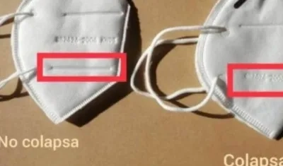 Mascarilla con el error de diseño.