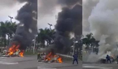 Incendio de vehículo.