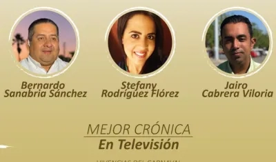 Bernardo Sanabria, Stefany Rodríguez y Jairo Cabrera ganaron en mejor crónica en televisión.