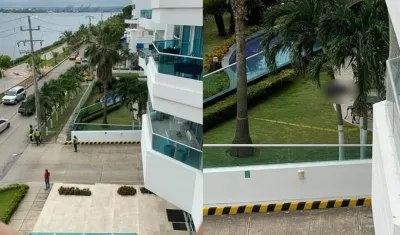 Glennis Baloyes Pérez quedó muerta en el antejardín del edificio.