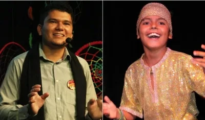 Dos cuenteros: Francisco Pacheco y el adolescente Juan José Cárdenas, de 14 años.