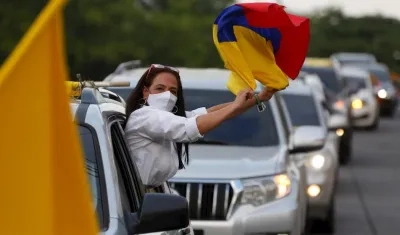 Imagen de la caravana en Cali.