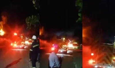 Imágenes de las labores de los bomberos.