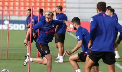Entrenamiento del Atlético de Madrid.