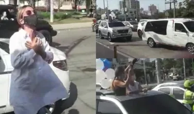 La actriz Marianne Schaller bailando en homenaje a su padre.