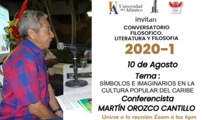 Martín Orozco, invitado de hoy al Conversatorio filosófico: literatura y filosofía.