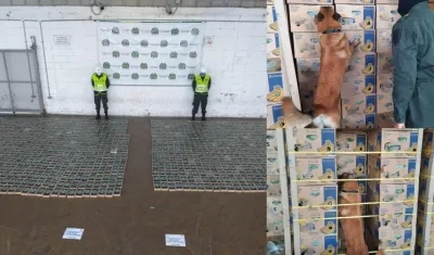 Cocaína incautada en el Puerto de Santa Marta.