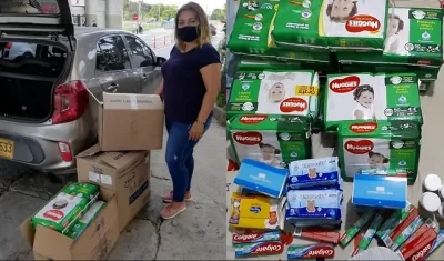 Elementos entregados a la Fundación Alicia Carolina.