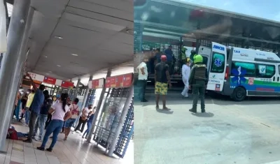 El hombre se desplomó dentro de la estación y fue llevado en ambulancia a una clínica cercana.