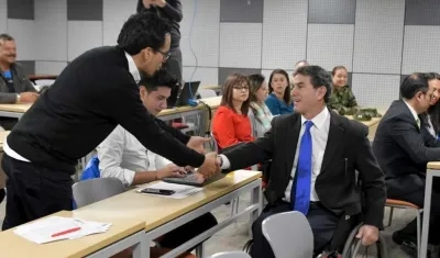 Consejero presidencial Jairo Clopatosfky en un evento antes de la pandemia.