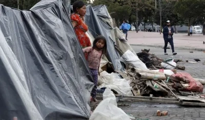 Imagen de una de las familias indígenas.