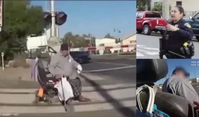 Erika Urrea, una policía de California ayudó a un anciano evitando que fuera arrollado por un tren.