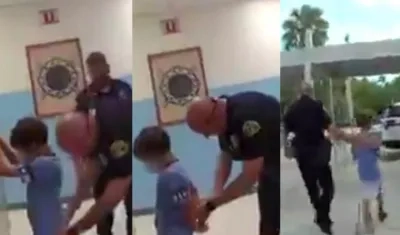 Momentos del insólito arresto.