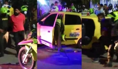 Los hombres cuando fueron capturados en el barrio San José.